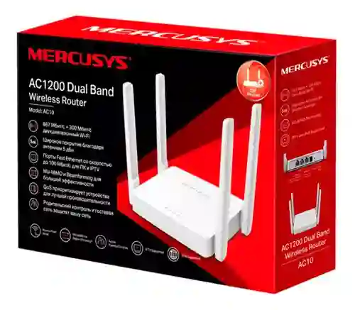 Ac10 Router Wi-fi De Doble Banda Ac1200 Con 3 Puertos Fast Ethernet