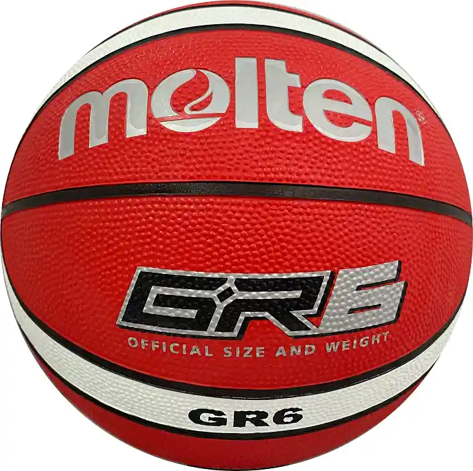 Balón De Baloncesto #6 Molten Bgr6-12 Paneles, En Caucho/ Rojo-blanco-rw