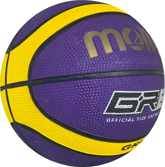 Balón De Baloncesto #6 Molten Bgr6-12 Paneles, En Caucho/ Morado-amarillo-vy