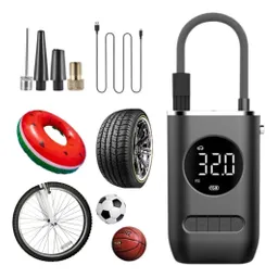 Compresor Inflador De Llantas Portable Carro Moto Balon Color Negro
