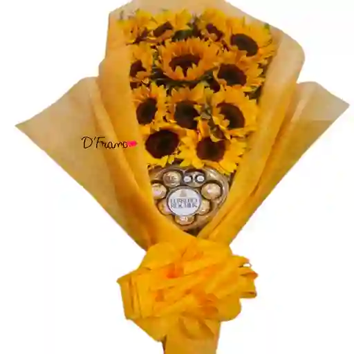 Ramo De Girasoles Y Chocolates Ferrero