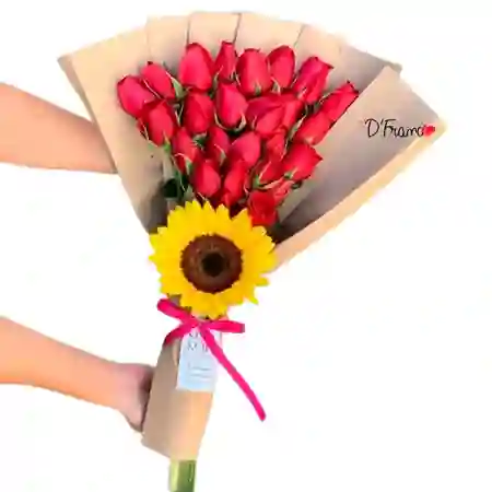 Bouquet Rosas Girasol