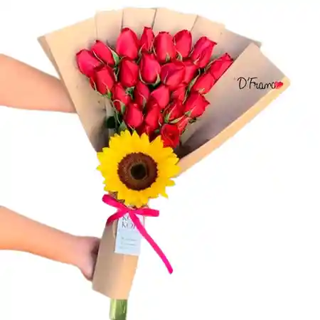 Bouquet Rosas Girasol