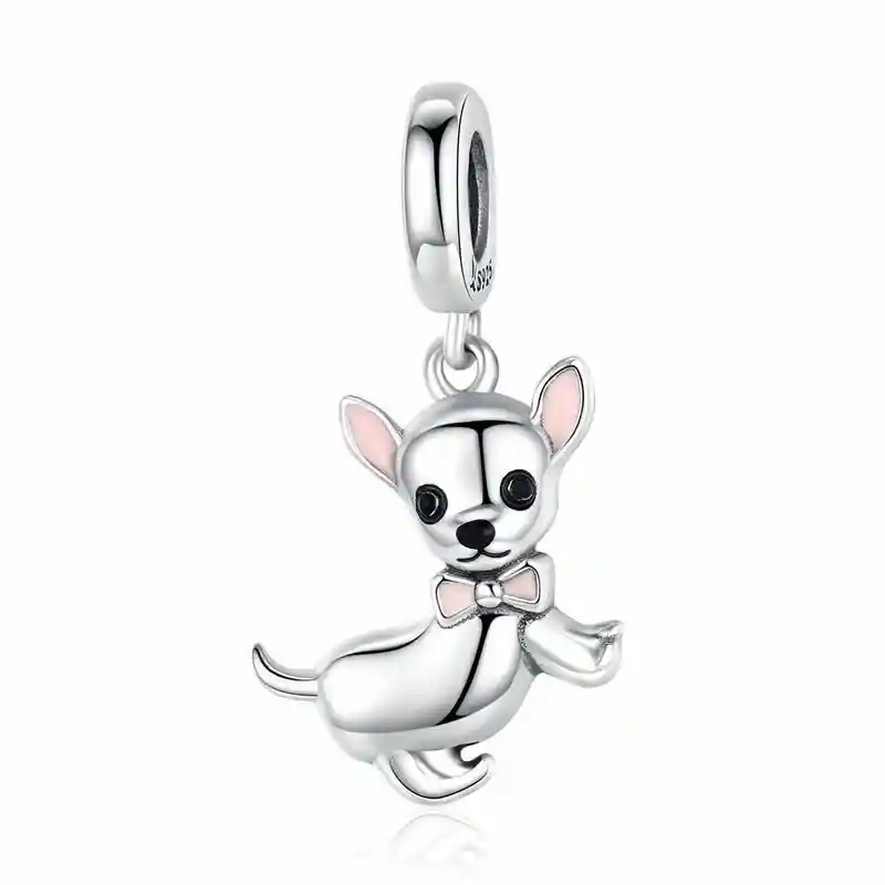 Charm Dije Para Mujer Perro Chihuahua En Plata 925