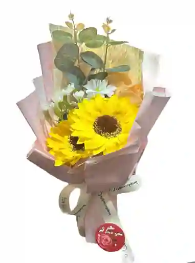Bouquet Girasol, Margarita Artificiales, Flores Amarillas