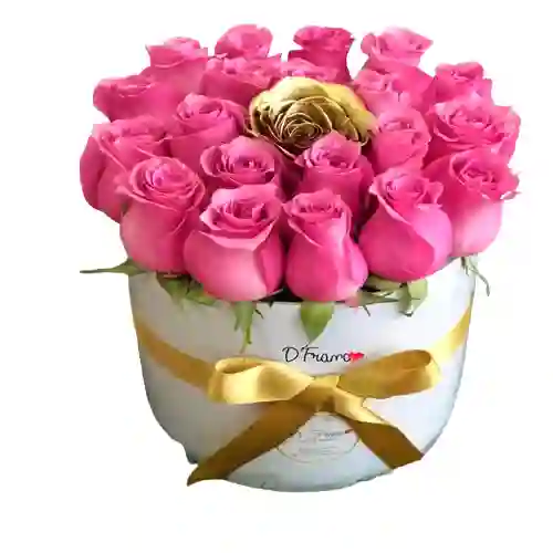Caja Lujo De Rosas Rosadas