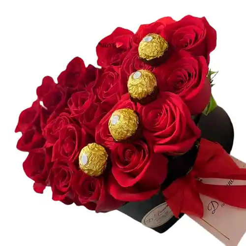 Corazon De Rosas En Caja De Lujo