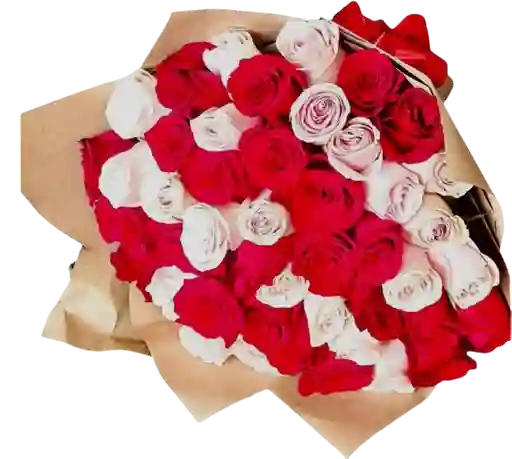 Flores De Rosas Rosadas Y Rojas En Bouquet