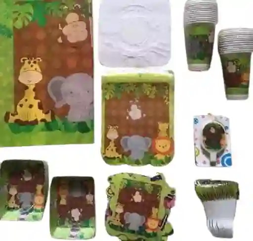 Kit Decoración Fiesta Cumpleaños Selva Safari Zoologico