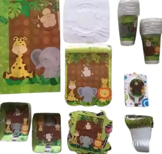 Kit Decoración Fiesta Cumpleaños Selva Safari Zoologico