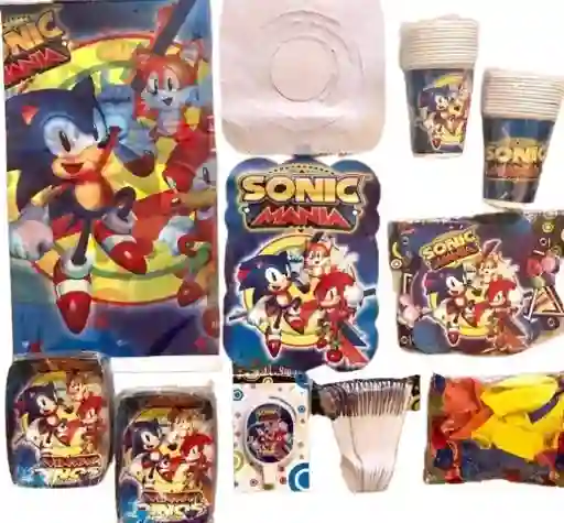 Kit Decoración Fiesta Cumpleaños Sonic El Erizo