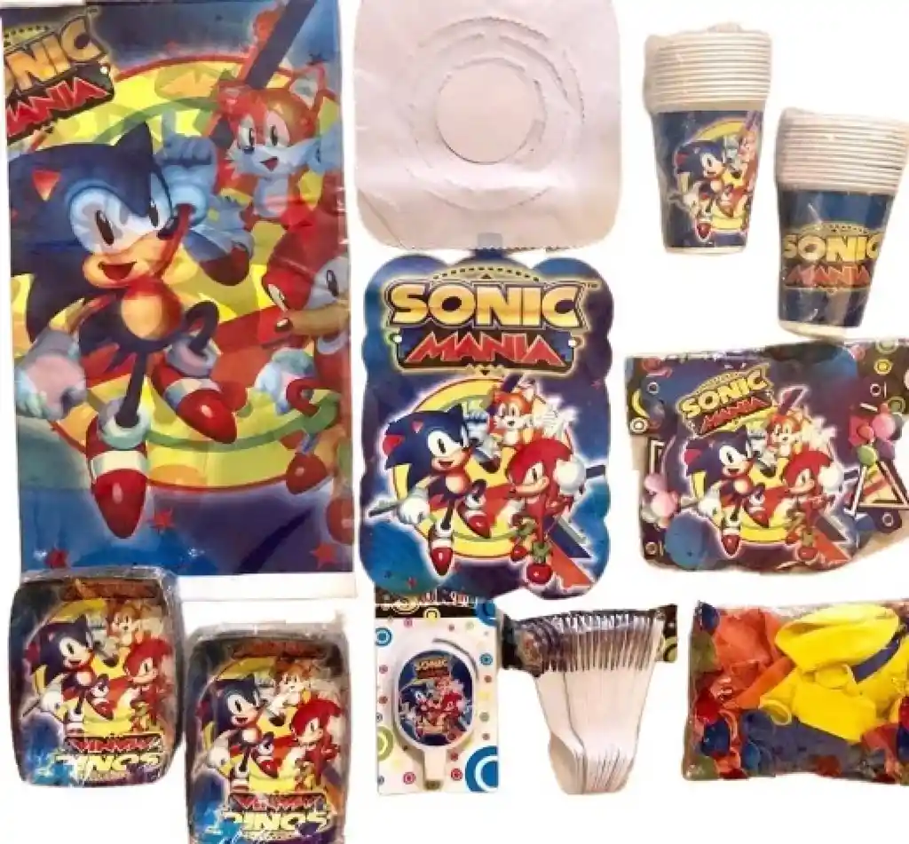 Kit Decoración Fiesta Cumpleaños Sonic El Erizo