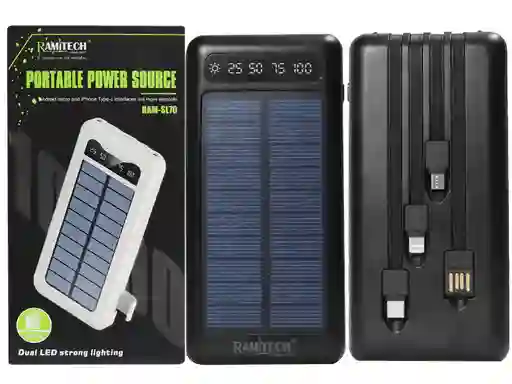 Power Bank Cargador Solar Con Linterna 10.000 Mah