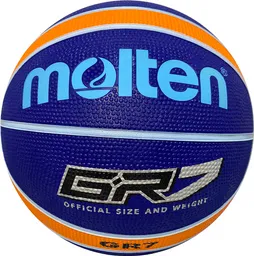 Balón De Baloncesto #7 Molten Bgr7 12 Paneles, En Caucho/ Azul-naranja-nor
