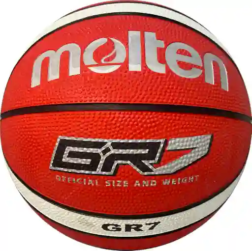 Balón De Baloncesto #7 Molten Bgr7 12 Paneles, En Caucho/ Rojo-blanco-rw