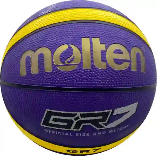 Balón De Baloncesto #7 Molten Bgr7 12 Paneles, En Caucho/ Morado-amarillo-vy