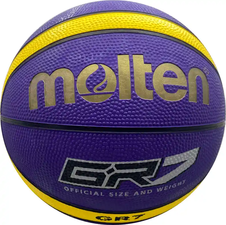 Balón De Baloncesto #7 Molten Bgr7 12 Paneles, En Caucho/ Morado-amarillo-vy