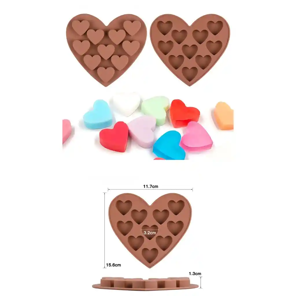 Molde Silicona Café Pequeño Corazones