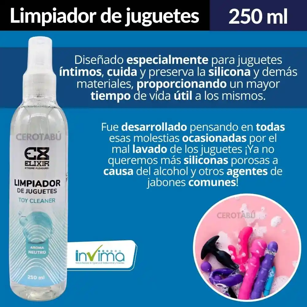 Limpiador De Juguetes Sexuales Aroma Neutro Toy Cleaner 250ml