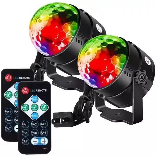 Luz De Discoteca, 7 Colores Activados Por Sonido Con Control