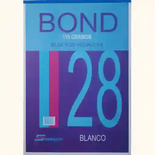 Block Bond 28 Blanco Cuarto 1/4