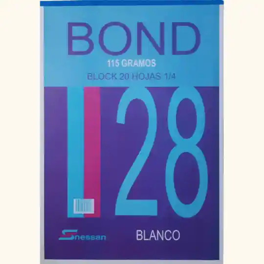 Block Bond 28 Blanco Cuarto 1/4