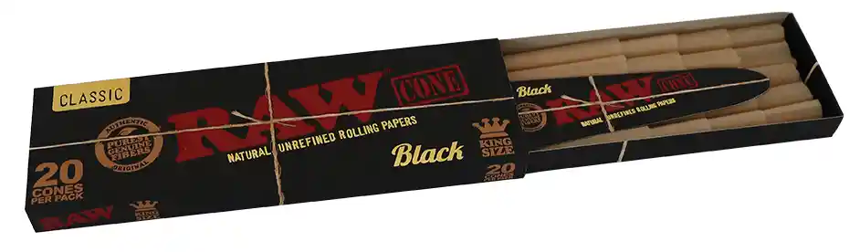 Raw Black Cone 20 Pack King Size