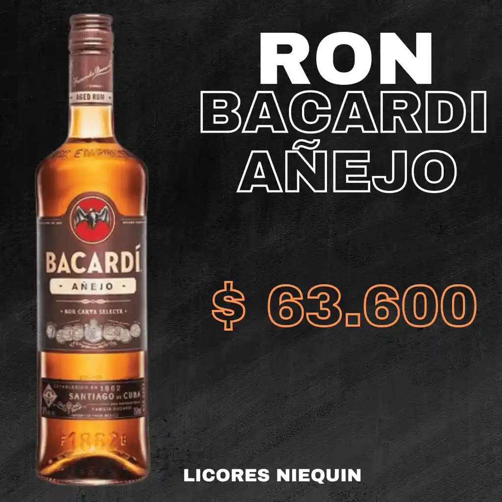 Ron Bacardi Añejo X Botella