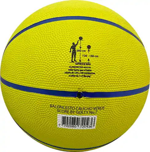 Balón De Baloncesto #7 Score By Golty Competición, En Caucho/ Verde
