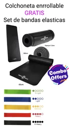 Combo Colchoneta Enrollable + Bandas Elásticas X5 En Latex