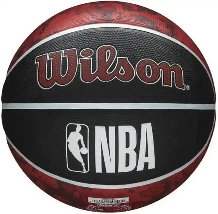 Balón De Baloncesto #7 Wilson Nba Tyde, En Caucho, Miami Heat/ Rojo-negro