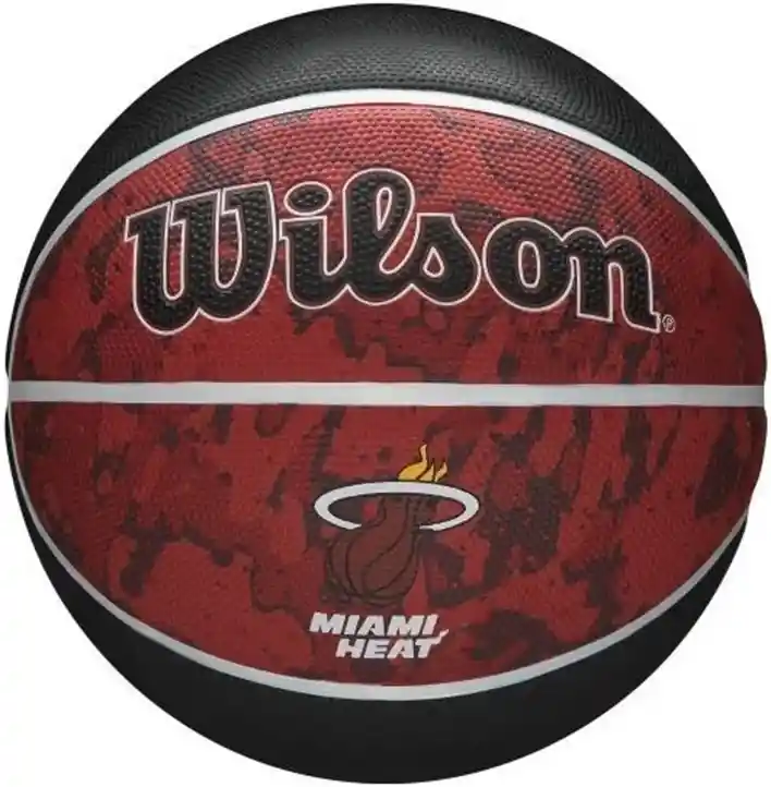 Balón De Baloncesto #7 Wilson Nba Tyde, En Caucho, Miami Heat/ Rojo-negro