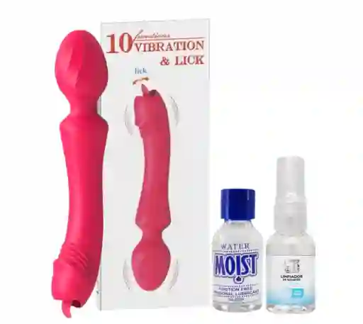 Vibrador Doble Estimulación Hitachi Masajeador De Clítoris Y Vibrador Punto G De Lujo Diseño Pene + Lubricante Neutro + Limpiador De Juguetes