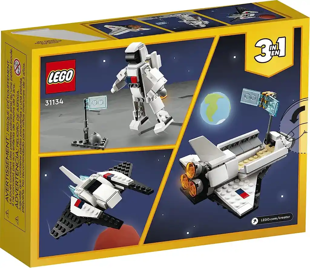 Lego Creator 3en1 Transbordador Espacial 144 Piezas