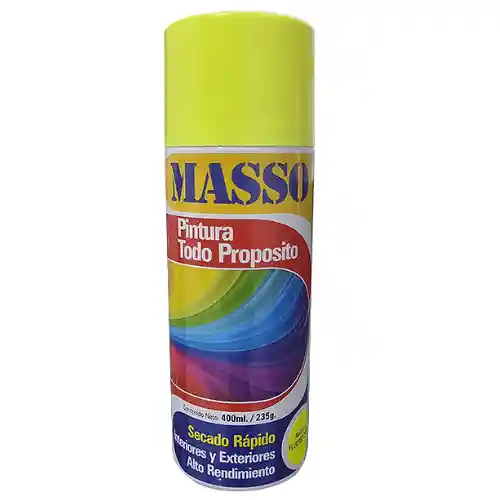 Pintura En Aerosol Fluorescente Amarillo 400ml Masso