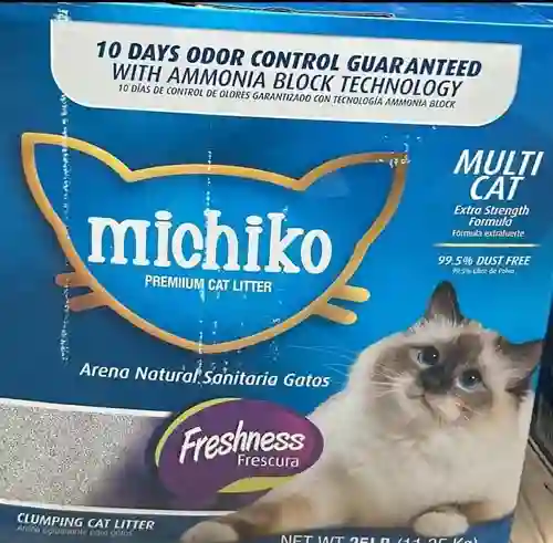 Arena Aglutinante Para Gatos Michiko 25 Lb