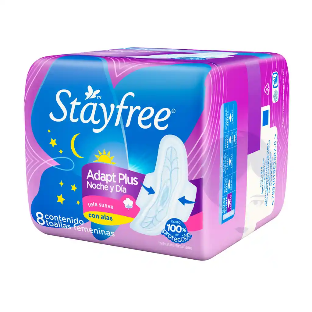 Stayfree Toalla Higenica Dia Y Noche Con Alas X 8 Und