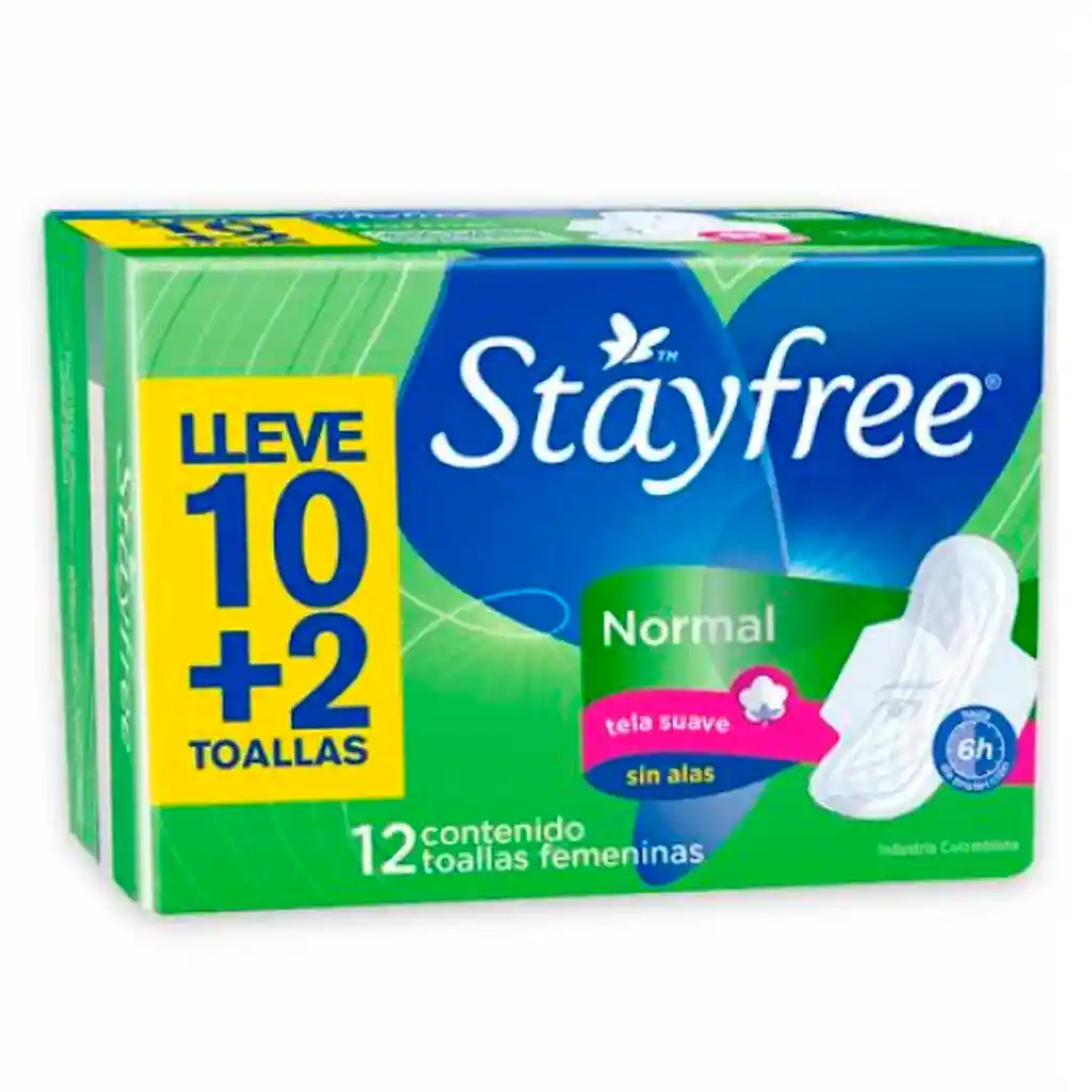 Stayfree Toalla Higenica Sin Alas Normal Pague10 Lleve 12