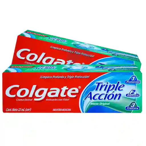 Colgate Crema Dental Triple Accion Menta Original X 22 Ml