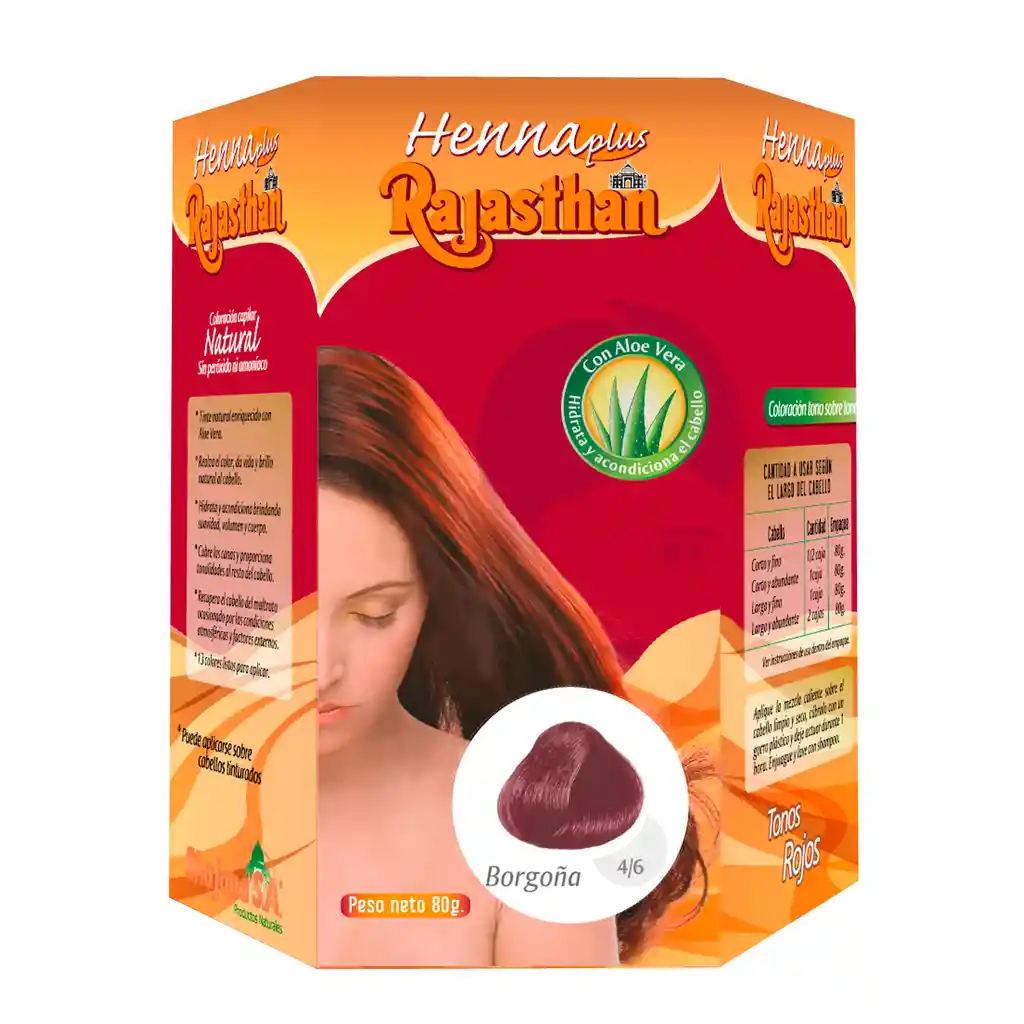 Sanbani Rajasthan Henna Borgoña #4.6 X 80gr