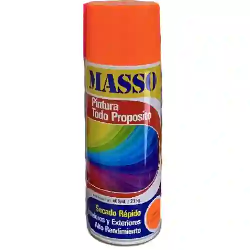 Pintura En Aerosol Fluorescente Naranja 400ml Masso