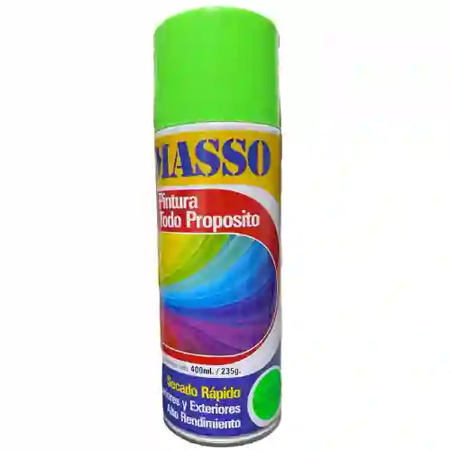 Pintura En Aerosol Fluorescente Verde 400ml Masso