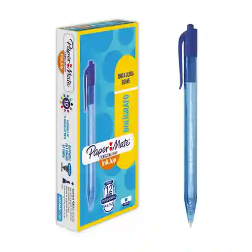 Boligrafo Retractil Paper Mate Kilometrico Azul