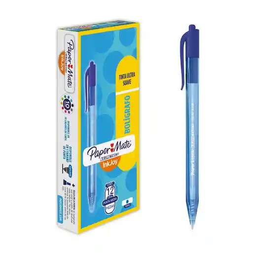 Boligrafo Retractil Paper Mate Kilometrico Azul