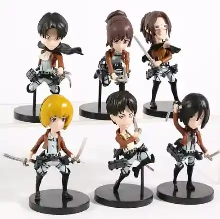 Figuras Coleccionable Shingeki No Kyojin Ataque A Los Titanes Set X 6 Levi