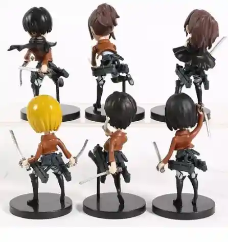 Figuras Coleccionable Shingeki No Kyojin Ataque A Los Titanes Set X 6 Levi