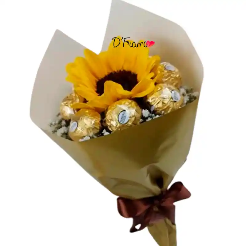 Bouquet De Girasol Y Ferreros