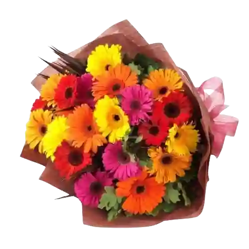 Flores De Gerberas Surtidas X 15 Und En Bouquet