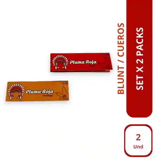Blunt / Cueros Set X 2 Packs Pluma Roja Smoking