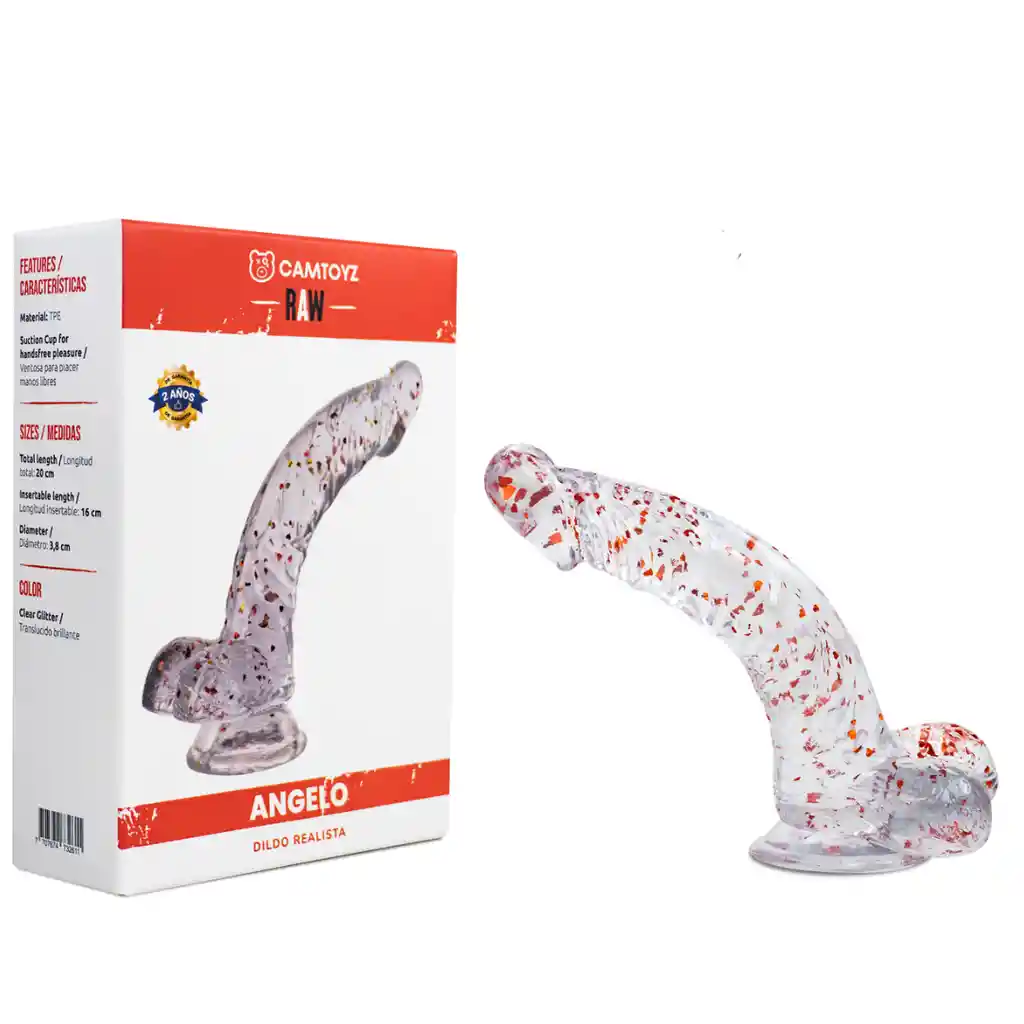 Dildo Realista Chupa Transparente 20 Cm